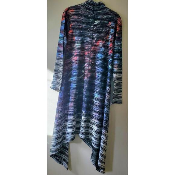Inoah Size Small Asymmetrical Artsy Watercolor Stretch Long Tunic Top Dress USA - Picture 11 of 11